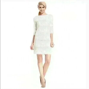 Jessica Howard Ivory Lace Overlay Sheath Dress NWOT 8P